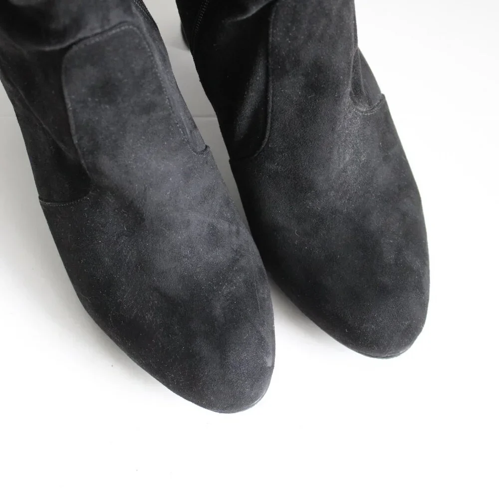 Sam Edelman Black Kent Faux Suede Over the Knee Heeled Boots Size 10